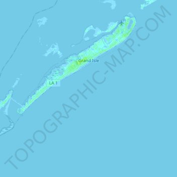 Mapa topográfico Grand Isle, altitude, relevo