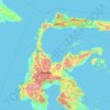 Mapa topográfico Zentral-Sulawesi, altitude, relevo