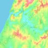 Mapa topográfico A dos Cunhados e Maceira, altitude, relevo