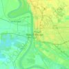 Mapa topográfico Baton Rouge, altitude, relevo