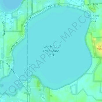 Mapa topográfico Lost Island Lake, altitude, relevo