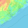 Mapa topográfico Charleston County, altitude, relevo