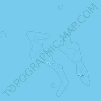 Mapa topográfico Ilhas Marshall, altitude, relevo