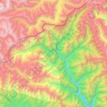 Mapa topográfico Monigong EAC, altitude, relevo