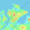 Mapa topográfico Inishowen Municipal District, altitude, relevo