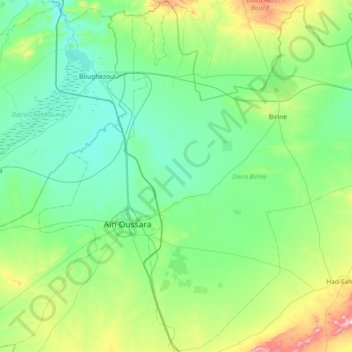 Mapa topográfico Benhar, altitude, relevo