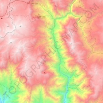 Mapa topográfico Matalaque, altitude, relevo