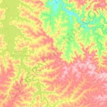 Mapa topográfico Campinas do Sul, altitude, relevo
