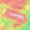 Mapa topográfico Mont Lozère, altitude, relevo
