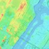Mapa topográfico Manhattan Community Board 8, altitude, relevo