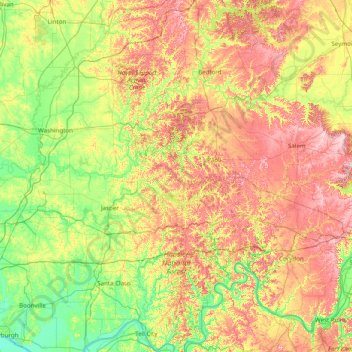 Mapa topogr fico Hoosier National - Thumbnail 