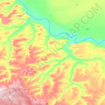 Mapa topográfico Тенкинский наслег, altitude, relevo