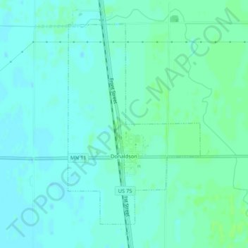Mapa topográfico Donaldson, altitude, relevo