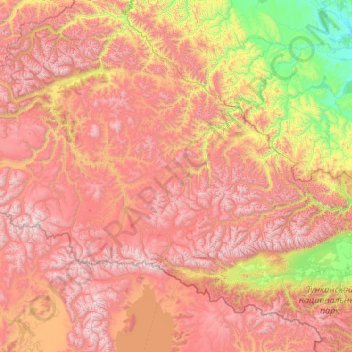 Mapa topográfico Сойотское сельское поселение, altitude, relevo
