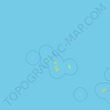 Mapa topográfico Îles Sous-le-Vent, altitude, relevo