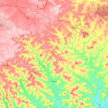 Mapa topográfico Macieira, altitude, relevo