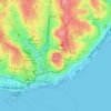 Mapa topográfico Castelo de São Jorge, altitude, relevo