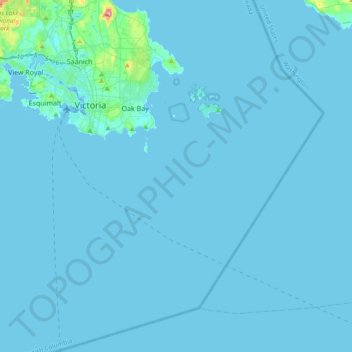 Mapa topográfico Victoria, altitude, relevo