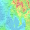 Mapa topográfico Rizal, altitude, relevo