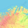 Mapa topográfico Finnmark, altitude, relevo