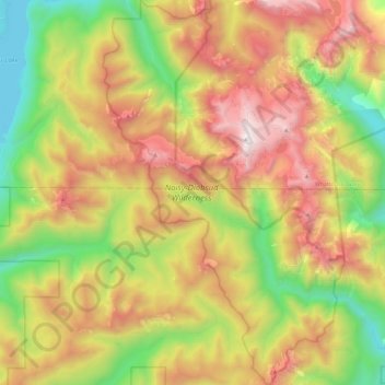Mapa topográfico Noisy-Diobsud Wilderness, altitude, relevo