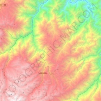 Mapa topográfico Phara, altitude, relevo