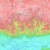 Mapa topográfico Butão, altitude, relevo