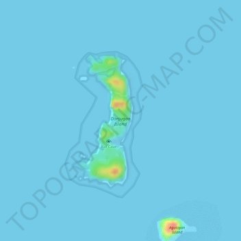 Mapa topográfico Danjugan Island, altitude, relevo