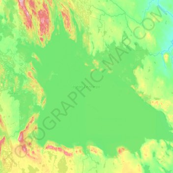 Mapa topográfico озеро Сегозеро, altitude, relevo