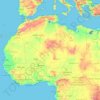 Mapa topográfico Sahara, altitude, relevo