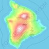 Mapa topográfico Hawaiʻi, altitude, relevo