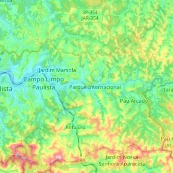 Mapa topográfico Campo Limpo Paulista, altitude, relevo