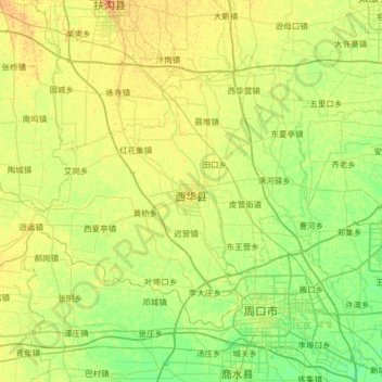 Mapa topográfico Xihua County, altitude, relevo