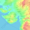 Mapa topográfico Gujarat, altitude, relevo