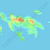 Mapa topográfico Isla de Culebra, altitude, relevo