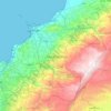 Mapa topográfico Líbano Setentrional, altitude, relevo