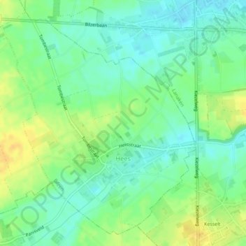 Mapa topográfico Hees, altitude, relevo