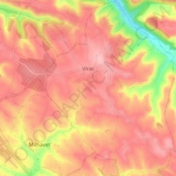 Mapa topográfico Virac, altitude, relevo