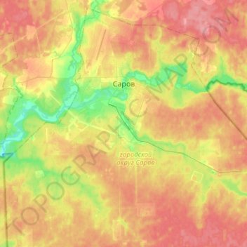 Mapa topográfico Саров, altitude, relevo