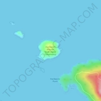 Mapa topográfico Yorke Island, altitude, relevo