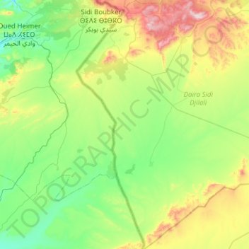 Mapa topográfico El Bouihi, altitude, relevo