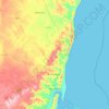 Mapa topográfico Morrumbene, altitude, relevo