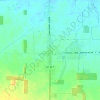 Mapa topográfico North Star, altitude, relevo
