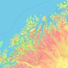 Mapa topográfico Troms, altitude, relevo