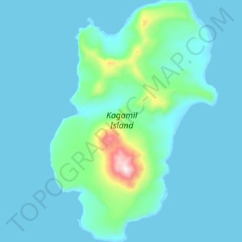 Mapa topográfico Kagamil Island, altitude, relevo