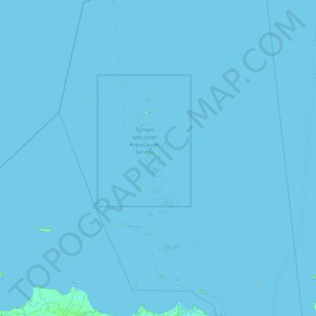 Mapa topográfico Kepulauan Seribu, altitude, relevo