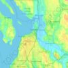 Mapa topográfico Everett, altitude, relevo