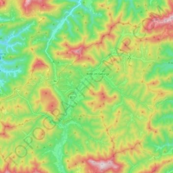 Mapa topográfico Gemeinde Rohr im Gebirge, altitude, relevo