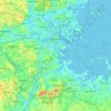 Mapa topográfico Boston, altitude, relevo