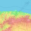 Mapa topográfico Asturien, altitude, relevo